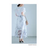 水彩で描かれたモノトーンの花柄シフォンスカート レディース ファッション | Sawa a la mode | 詳細画像19 