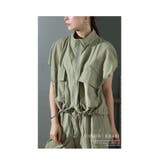 モードな佇まいのナイロン半袖ブルゾン レディース 羽織り | Sawa a la mode | 詳細画像13
