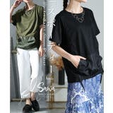 「スポーティー」な魅力ポケット付き半袖Tシャツ レディース ファッション | Sawa a la mode | 詳細画像1