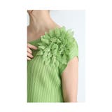 艶めくパールの花コサージュ付きアシンメトリープリーツトップス レディース | Sawa a la mode | 詳細画像8