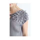 艶めくパールの花コサージュ付きアシンメトリープリーツトップス レディース | Sawa a la mode | 詳細画像20