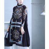 艶やかなスカーフ模様のアコーディオンプリーツチュニック レディース ファッション | Sawa a la mode | 詳細画像1 