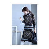 艶やかなスカーフ模様のアコーディオンプリーツチュニック レディース ファッション | Sawa a la mode | 詳細画像4 