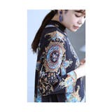艶やかなスカーフ模様のアコーディオンプリーツチュニック レディース ファッション | Sawa a la mode | 詳細画像7 