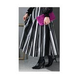 ランダムストライプのタフタスカート レディース ロング | Sawa a la mode | 詳細画像10