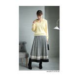 クラシカルな千鳥格子柄ニットプリーツスカート レディース ファッション | Sawa a la mode | 詳細画像3