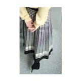 クラシカルな千鳥格子柄ニットプリーツスカート レディース ファッション | Sawa a la mode | 詳細画像8