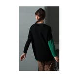 着痩せに導く日本製配色スリットニット レディース トップス | Sawa a la mode | 詳細画像16 