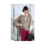 ゆったり体を包み込むフリンジニットポンチョ レディース ファッション | Sawa a la mode | 詳細画像12 