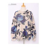 ストーン煌めく青い薔薇の起毛ニットトップス レディース ファッション | Sawa a la mode | 詳細画像21 