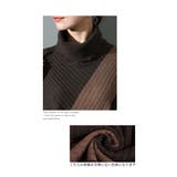 アクセントを加える配色ラインタートルニットトップス レディース ファッション | Sawa a la mode | 詳細画像4