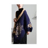 大輪の薔薇を着飾るスリーブ付きニットストールカーディガン レディース ファッション | Sawa a la mode | 詳細画像15