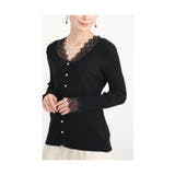 繊細なレースをあしらったVネックリブニットトップス レディース ファッション | Sawa a la mode | 詳細画像21