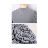 優雅なフェミニンを飾る花柄編みハイネックニット トップス レディース | Sawa a la mode | 詳細画像23