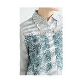 爽やかな花刺繍のストライプシャツチュニック レディース ファッション | Sawa a la mode | 詳細画像2