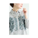 爽やかな花刺繍のストライプシャツチュニック レディース ファッション | Sawa a la mode | 詳細画像13