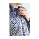 爽やかな花刺繍のストライプシャツチュニック レディース ファッション | Sawa a la mode | 詳細画像17