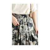 アートな花模様を描いたティアードミディアムスカート レディース ファッション | Sawa a la mode | 詳細画像3