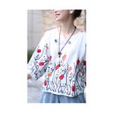 艶やかなチューリップ畑の刺繍シャツブラウス レディース ファッション | Sawa a la mode | 詳細画像5