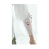シフォンに咲く花刺繍のチャイナ風シャツブラウス レディース ファッション | Sawa a la mode | 詳細画像8