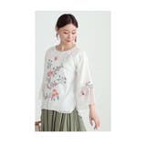 シフォンに咲く花刺繍のチャイナ風シャツブラウス レディース ファッション | Sawa a la mode | 詳細画像14