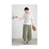 シフォンに咲く花刺繍のチャイナ風シャツブラウス レディース ファッション | Sawa a la mode | 詳細画像19
