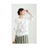 シフォンに咲く花刺繍のチャイナ風シャツブラウス レディース ファッション | Sawa a la mode | 詳細画像20