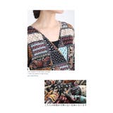 パッチワーク風柄合わせのふんわり袖ロングワンピース レディース ファッション | Sawa a la mode | 詳細画像4