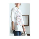 艶やかな刺繍が彩るコットンシャツチュニック レディース ファッション | Sawa a la mode | 詳細画像14 