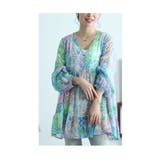 パッチワーク風柄合わせのティアードチュニック レディース ファッション | Sawa a la mode | 詳細画像3