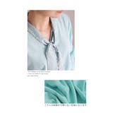 爽やかブルーが目を惹く英字ロゴボウタイブラウス レディース ファッション | Sawa a la mode | 詳細画像4 