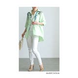季節感じるパステルカラーを纏うリーフ柄シャツチュニック レディース ファッション | Sawa a la mode | 詳細画像8