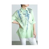 季節感じるパステルカラーを纏うリーフ柄シャツチュニック レディース ファッション | Sawa a la mode | 詳細画像10