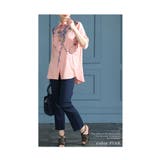 季節感じるパステルカラーを纏うリーフ柄シャツチュニック レディース ファッション | Sawa a la mode | 詳細画像11