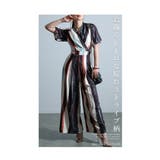 レトロモダンな掠れペイントの魅力ストライプ柄オールインワン レディース | Sawa a la mode | 詳細画像2 