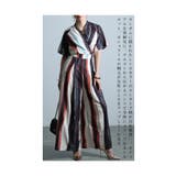 レトロモダンな掠れペイントの魅力ストライプ柄オールインワン レディース | Sawa a la mode | 詳細画像6 