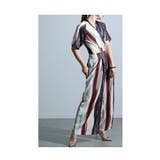 レトロモダンな掠れペイントの魅力ストライプ柄オールインワン レディース | Sawa a la mode | 詳細画像10 
