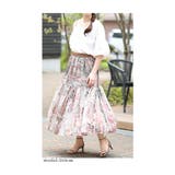 アンティークな花模様のティアードロングスカート レディース ファッション | Sawa a la mode | 詳細画像7