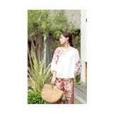 滲み描く花々と蝶のナチュラルなリネンシャツブラウス レディース ファッション | Sawa a la mode | 詳細画像12