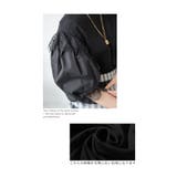 ふんわり袖にレースが靡く異素材ドッキングトップス レディース ファッション | Sawa a la mode | 詳細画像12 