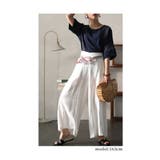 日本画モチーフの斬新さ刺繍ポイントワイドパンツ レディース ファッション | Sawa a la mode | 詳細画像9