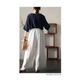 日本画モチーフの斬新さ刺繍ポイントワイドパンツ レディース ファッション | Sawa a la mode | 詳細画像16
