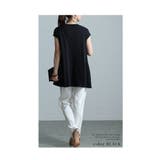 ペプラムの様にふんわり広がるワッフルニットチュニック レディース ファッション | Sawa a la mode | 詳細画像9