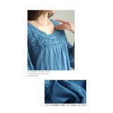 浮き咲く花刺繍レースのコットンシャツブラウス レディース ファッション | Sawa a la mode | 詳細画像4 