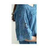 浮き咲く花刺繍レースのコットンシャツブラウス レディース ファッション | Sawa a la mode | 詳細画像8 