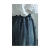 アジアンな花刺繍咲くデニムワイドタックパンツ レディース ファッション | Sawa a la mode | 詳細画像17 