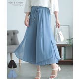 ちらりプリーツが覗くゆったりシフォンワイドパンツ レディース ファッション | Sawa a la mode | 詳細画像1