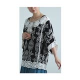 アジアンなサークル刺繍レースのドルマンシャツブラウス レディース ファッション | Sawa a la mode | 詳細画像18 
