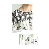 360度囲む刺繍レースの花柄シャツブラウス レディース ファッション | Sawa a la mode | 詳細画像12