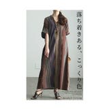 大人のリラックスタイムにマルチストライプ柄ワンピース レディース ファッション | Sawa a la mode | 詳細画像2